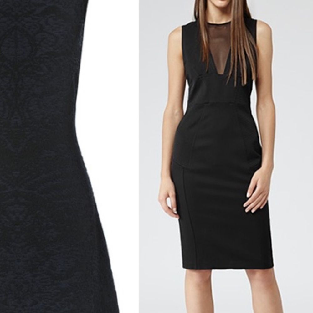 REISS Brightwell Sheer Paneled Dress NWT - Picture 2 of 6